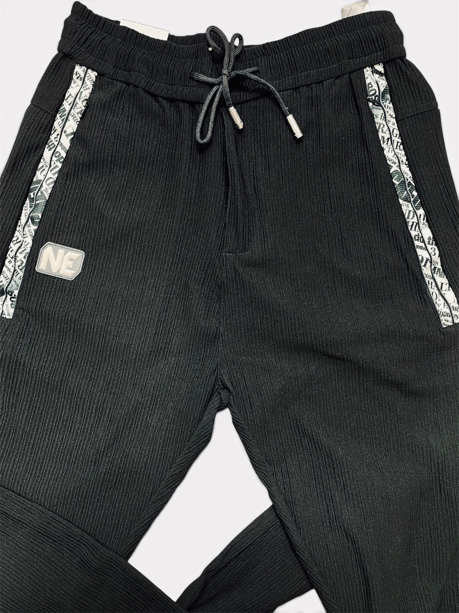Premium Ribbed Knit Casual Trousers for Men | Comfort Fit Drawstring Pants