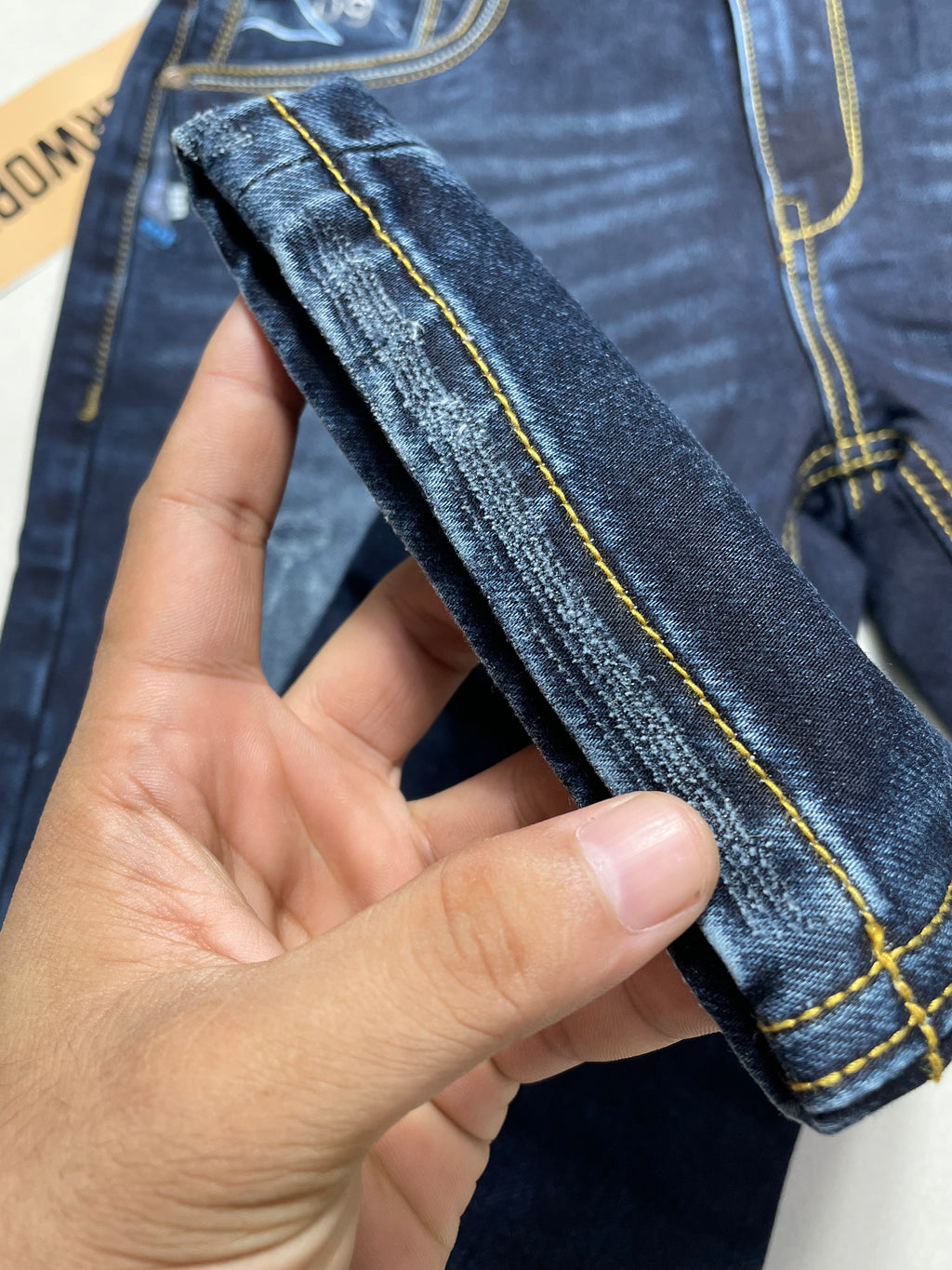 UNDERWORLD Men’s Dark Indigo Slim Fit Stretch Denim Jeans | Premium Washed Casual Jeans