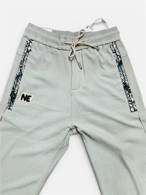 Premium Ribbed Knit Casual Trousers for Men | Comfort Fit Drawstring Pants