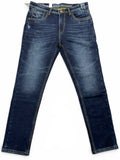 UNDERWORLD Men’s Dark Indigo Slim Fit Stretch Denim Jeans | Premium Washed Casual Jeans