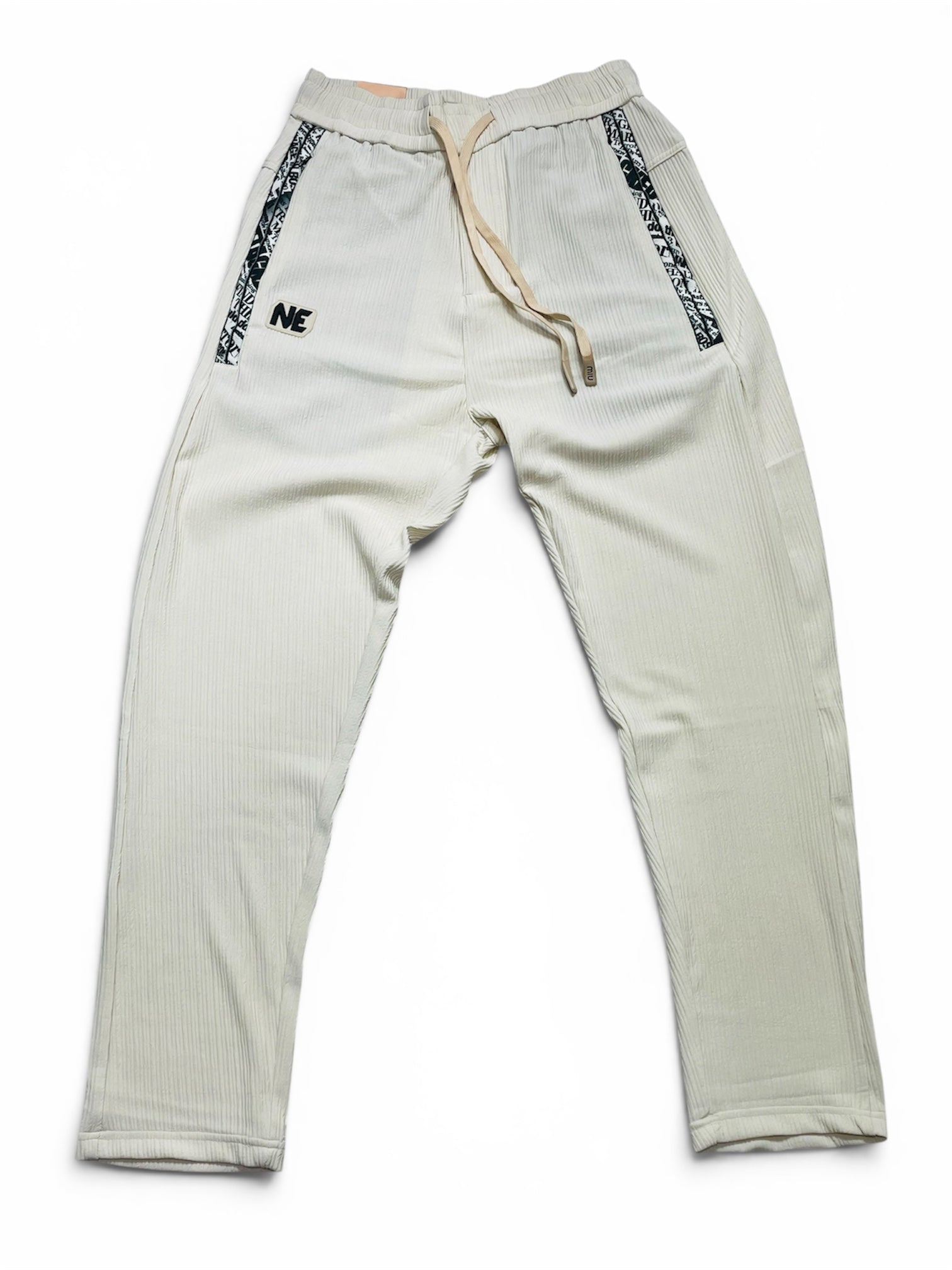 Premium Ribbed Knit Casual Trousers for Men | Comfort Fit Drawstring Pants