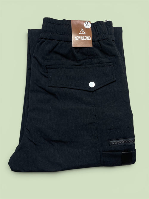 Men’s Premium Wide Leg Cargo Jogger Pant | Elastic Waist Multi-Pocket Casual Trousers