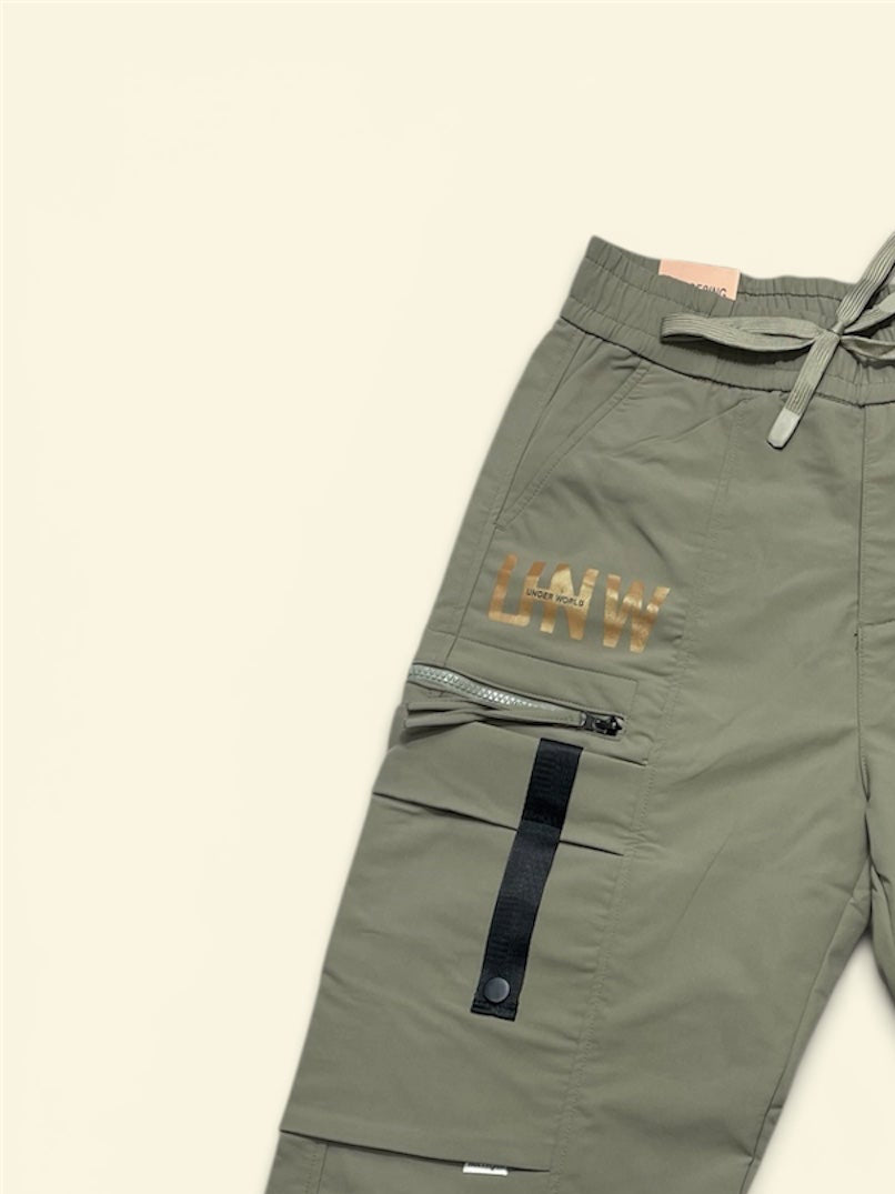Men’s Premium Wide Leg Cargo Jogger Pant | Elastic Waist Multi-Pocket Casual Trousers