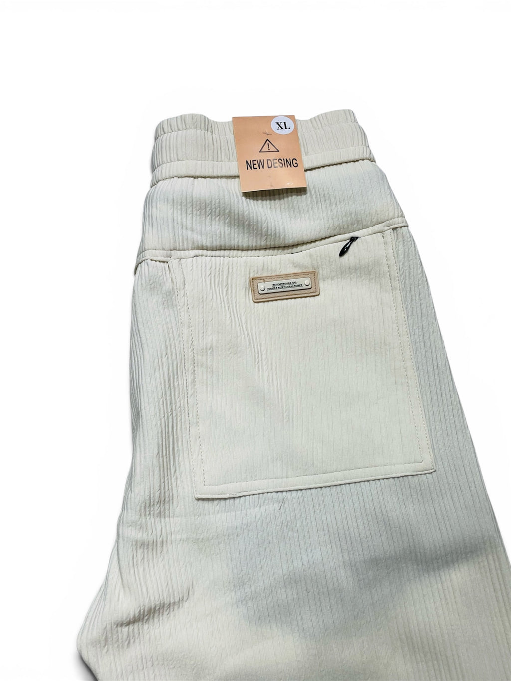 Premium Ribbed Knit Casual Trousers for Men | Comfort Fit Drawstring Pants