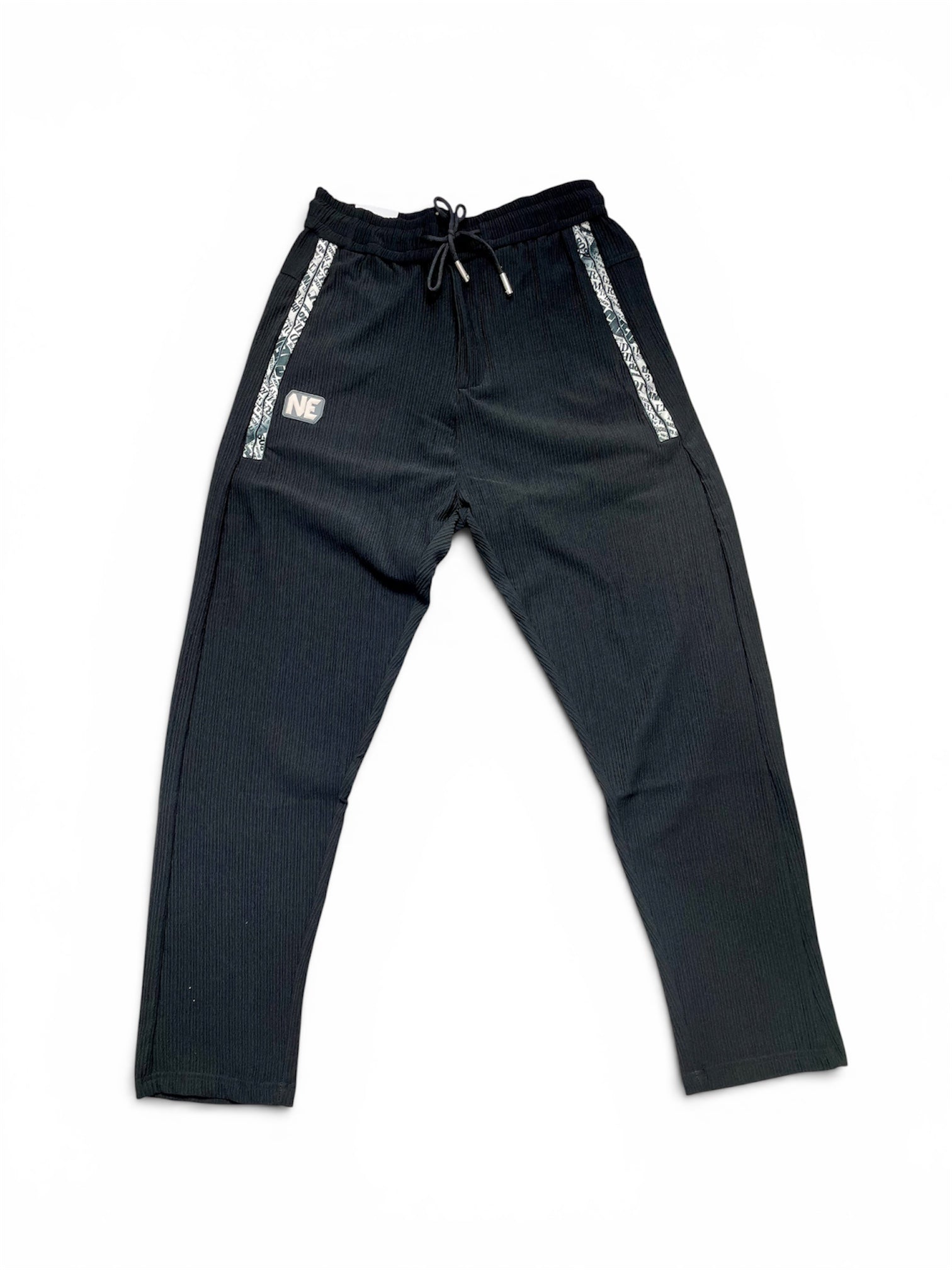 Premium Ribbed Knit Casual Trousers for Men | Comfort Fit Drawstring Pants