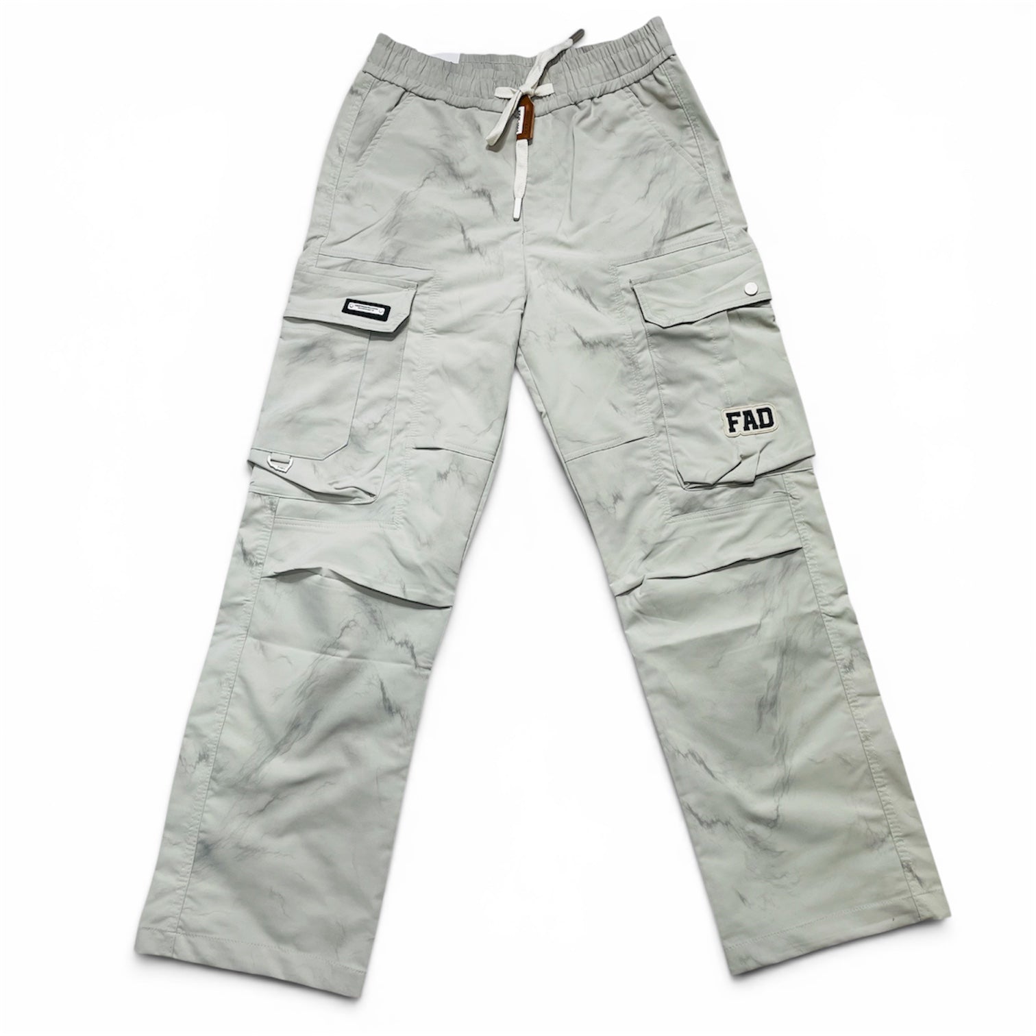 Premium Marble Wash Wide Leg Cargo Pants for Men | 6 Pocket Utility Trousers