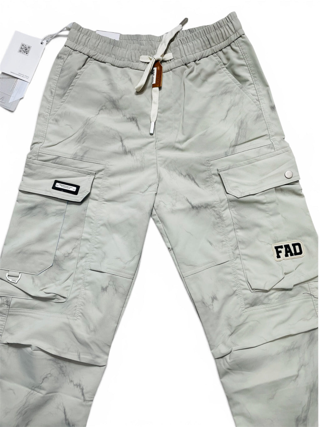 Premium Marble Wash Wide Leg Cargo Pants for Men | 6 Pocket Utility Trousers