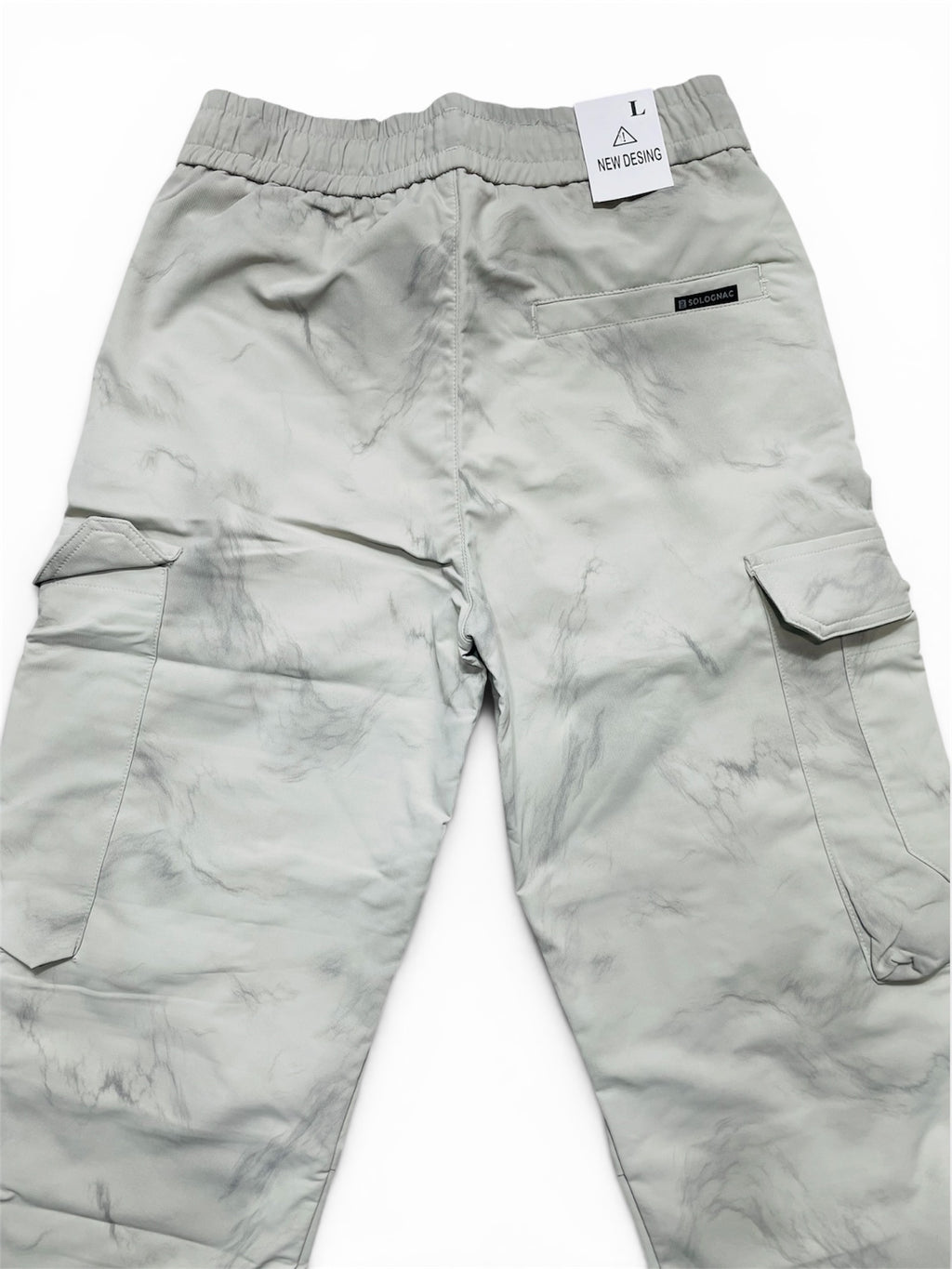 Premium Marble Wash Wide Leg Cargo Pants for Men | 6 Pocket Utility Trousers